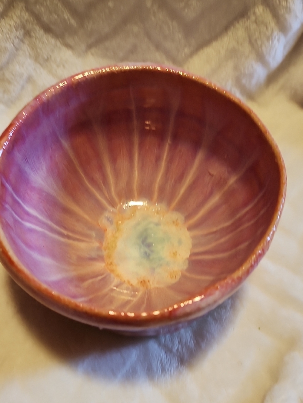 Handcrafted Pink Ceramic Decorative Bowl